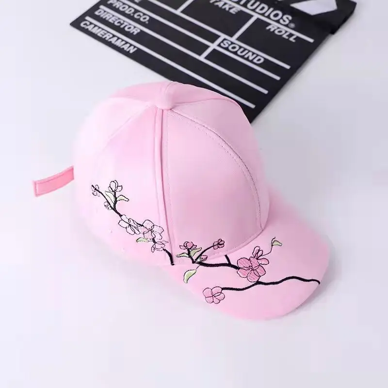 

Travel Plum Embroidered Baseball Caps Adjustable Sun Protection Snapback Cap For Women Men Summer Outdoor Sports Hiking Dad Hat