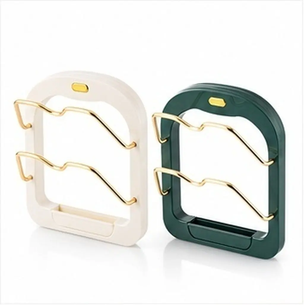 2Pcs Pot Lid Organizer Wall Mount Heavy Duty Lid Holder Rack for Kitchen Cabinet Clean Modern Decorative Pot Cover