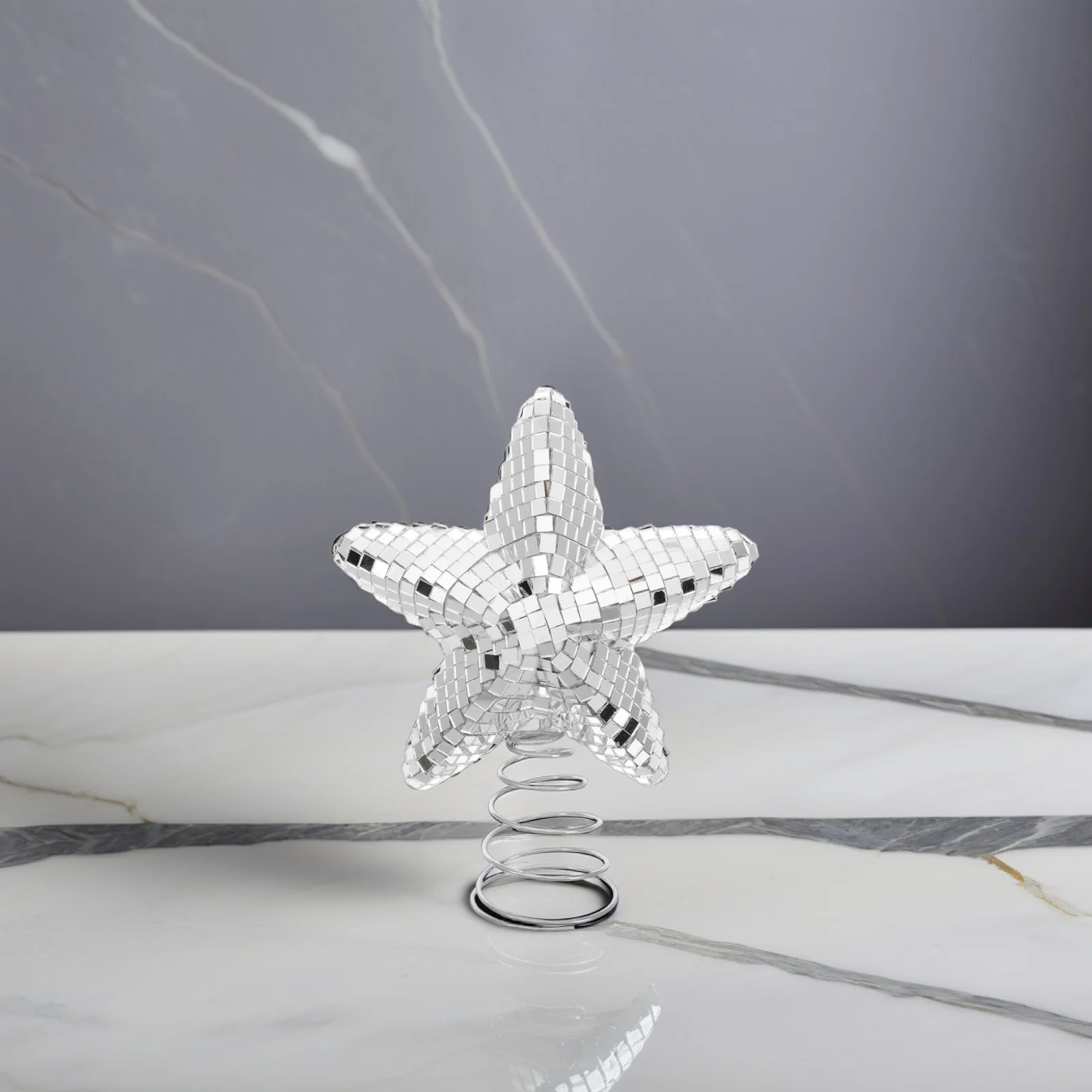 

Disco Tree Top Star 3d Reflective Ornament Hat Ball Topper Glass Christmas Mirror