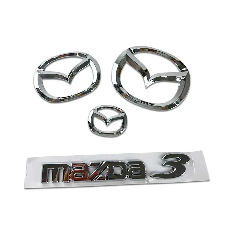 Plastic Car Front Trunk Emblem for Mazda 3 Logo Steering Wheel Badge 3D Body Replaced Sticker Rear Tail Refitting Decoration