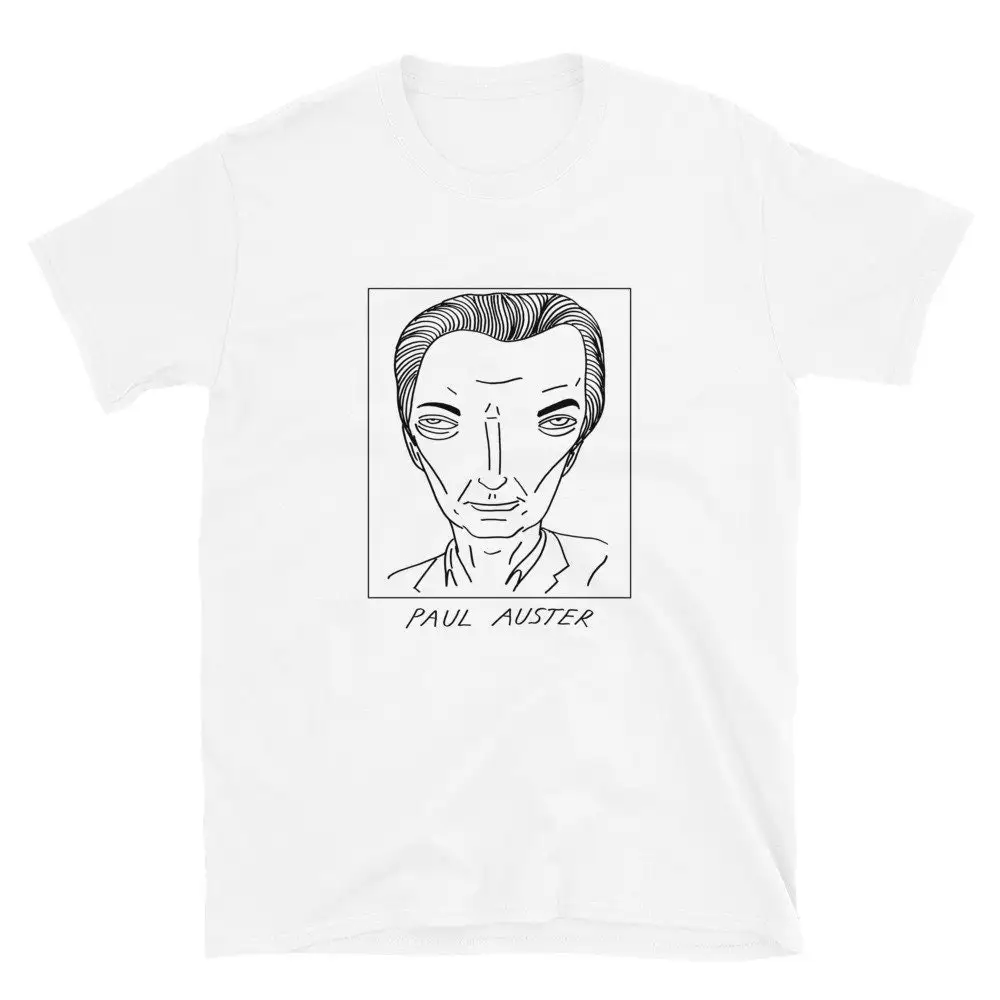 Badly Drawn Authors Paul Auster T Shirt FREE Worldwide Delivery