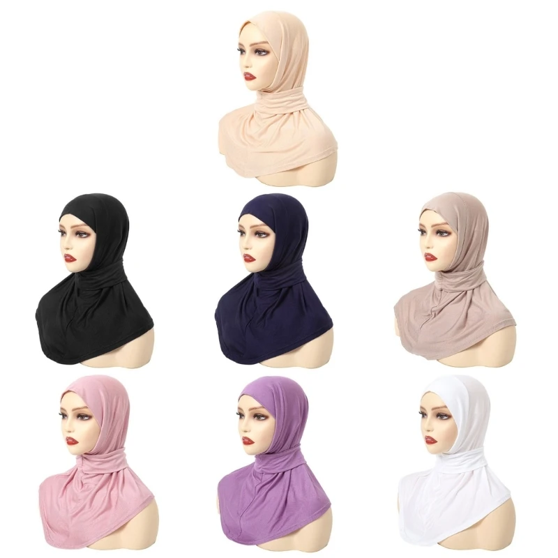 Breathable Woman Outdoor Turban Caps Ethnic Muslin Hijab Sunproof Turban Caps