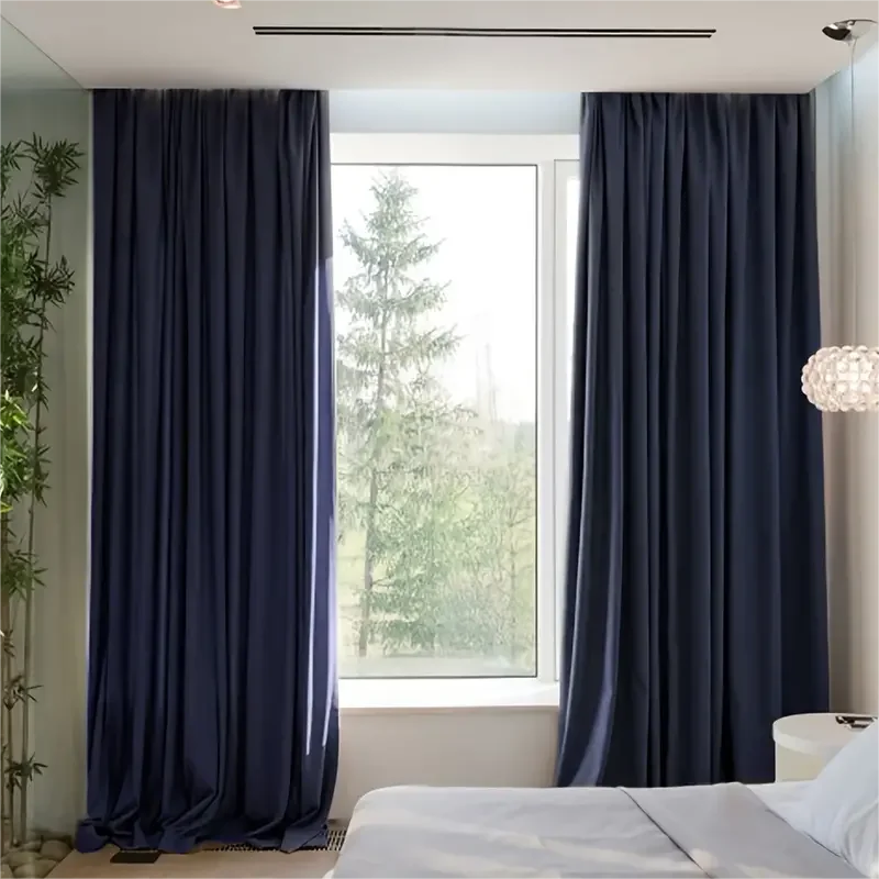 Solid Blackout Curtains for Living Room Kitchen Long Curtain for Bedroom Bathroom Windows Tende Treatment Cortinas Shading 95%