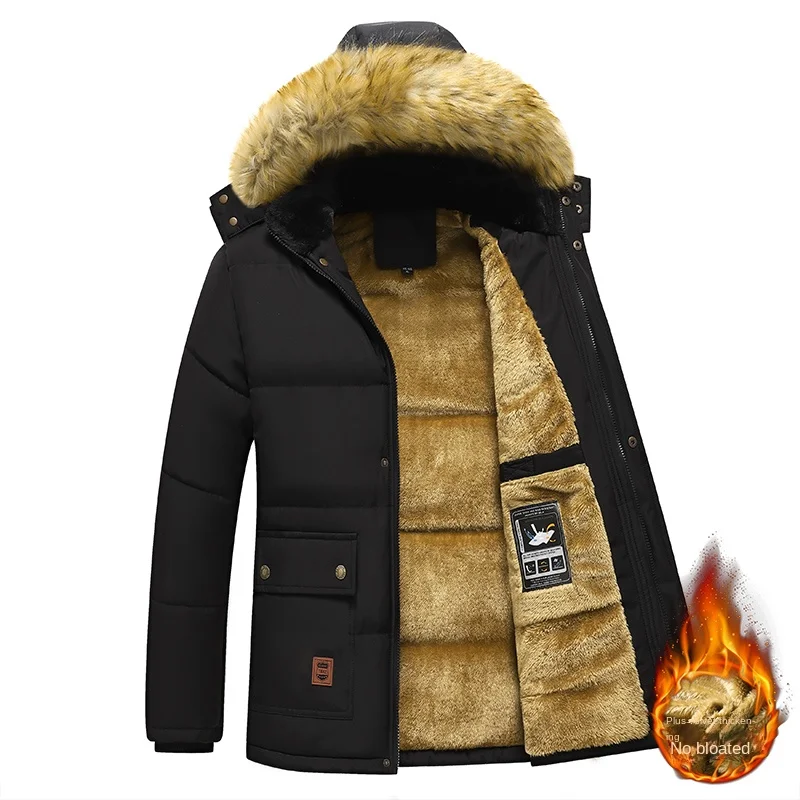 Cross border exclusive European size cotton clothes men's cotton clothes winter new style with added velvet and thick warm cotto