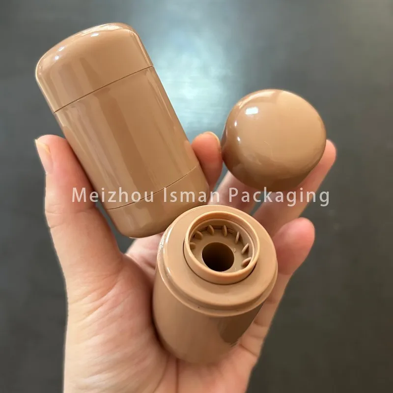 

40Pcs Hot selling round brown lip balm cosmetic package foundation stick container lotion stick empty blush case 5g