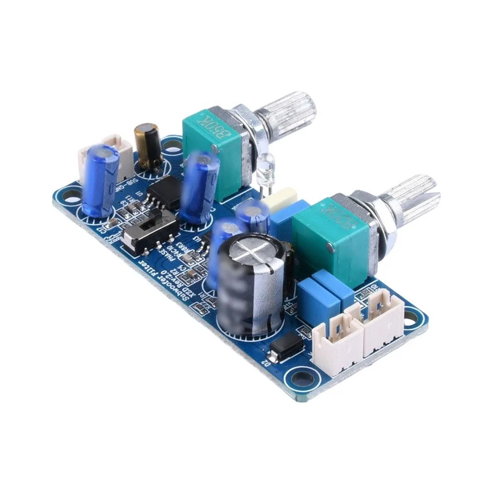 NE5532 Integrated Low Pass Filter Board DC 9V to 32V Single Supply for Audio Preamp Stage Phase Adjustable Bass Control