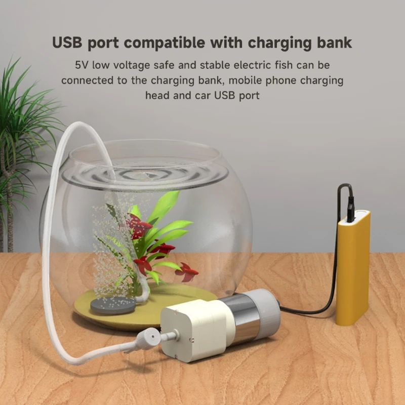 Mini Household Aquarium  Pumps Air Stone USB Air Pumps Energy Saving C1FD