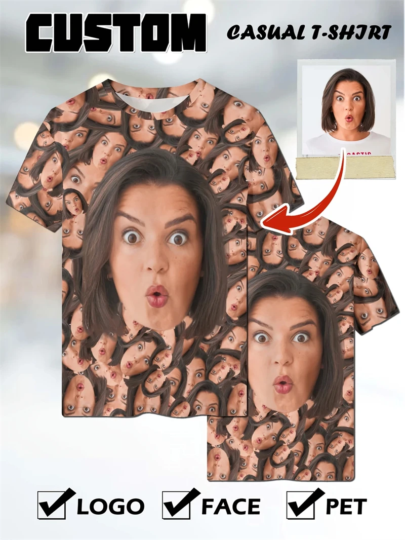 

Funny Diy Custom Your Photo Face T Shirt Men Short Sleeve Personalized LGBT Couple T Shirt With Face Diy Photos Tee Shirts Tops
