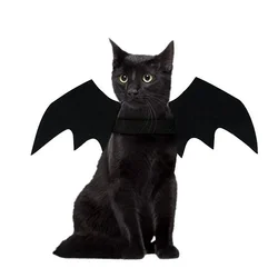 Halloween Cute Pet Clothes Black Bat Wings Harness Costume Cosplay Cat Dog Halloween Party for Pet Supplies