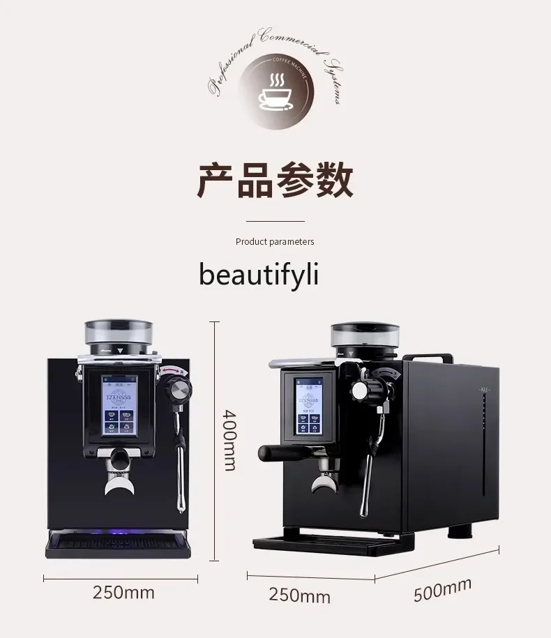 Coffee Machine Commercial Italian Semi-automatic Small Milk Tea Coffee Shop Grinding All-in-One Machine Foam