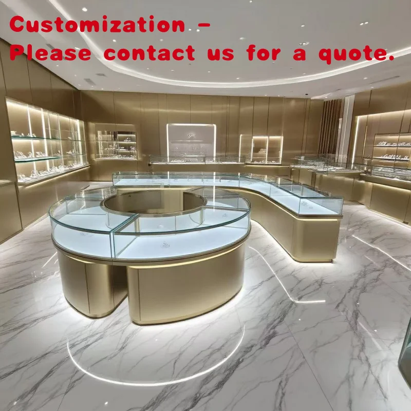 

custom.Factory Jewelry Shop Interior Design Store Display Shelf Vitrine Glass Showcase Sale
