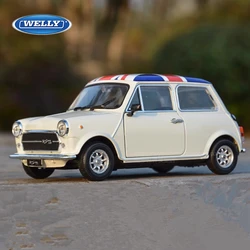 WELLY 1:24 MINI COOPER 1300 Alloy Car Model Diecast Metal Classic Mini Car Vehicle Model Simulation Collection Children Toy Gift