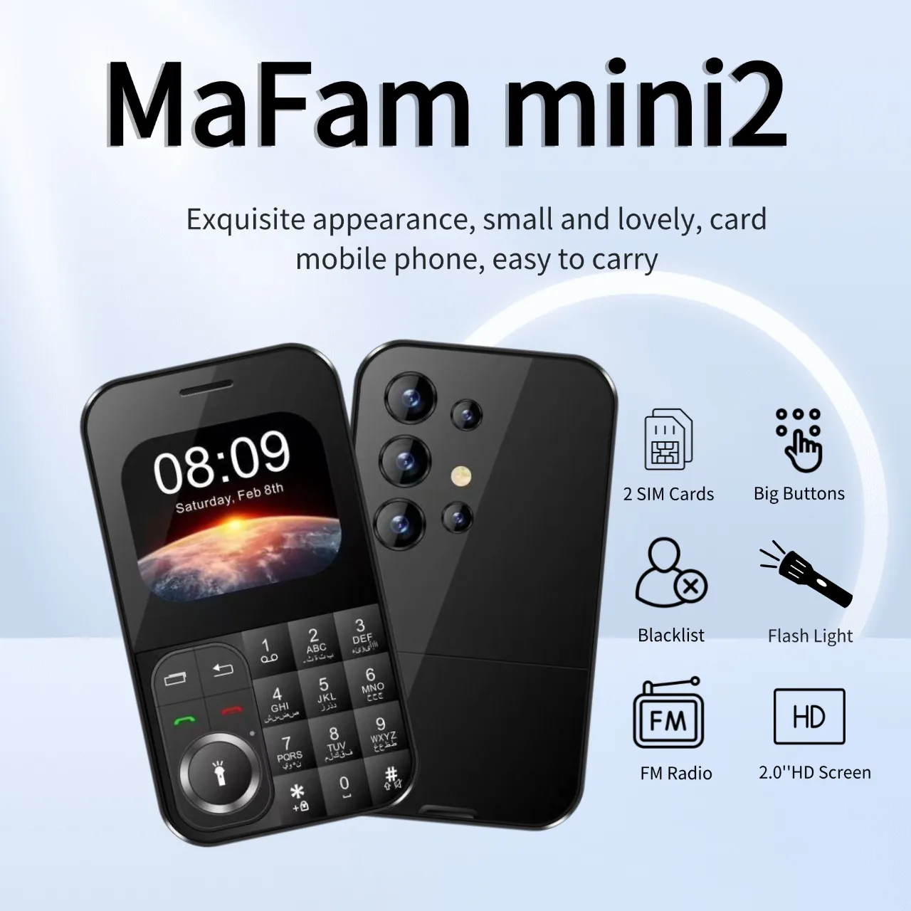 Pocket Phone For Kids Strong Torch Dual SIM Bluetooth Long Battery Feature Phone GSM 2G Large Buttons Cheap High-End Cellphone