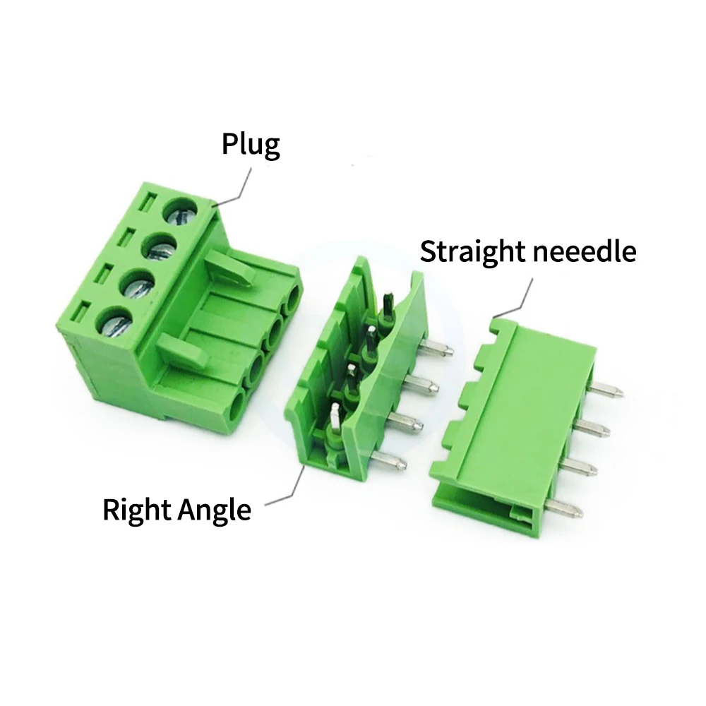 (10 Sets) KF 2EDGK + 2EDGV / 2EDGR 5.0mm PCB Plug-in Pitch 5.0 Board Screw Wiring Open Right Angle/Straight Pin Solder JM 15EDGK