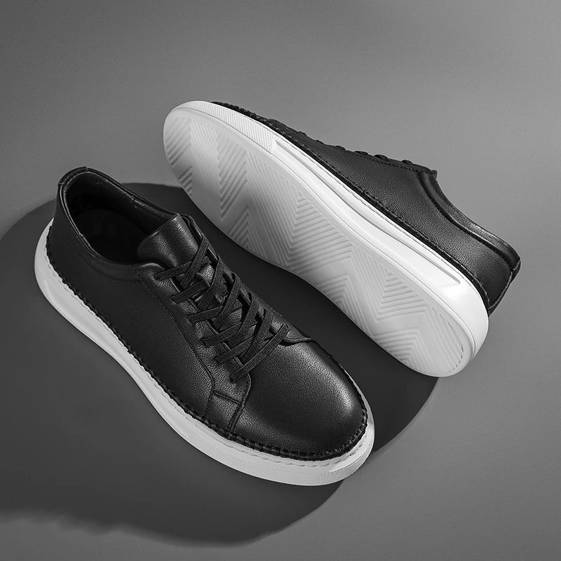 

Men's Casual Shoes, High-quality Cowhide Walking Shoes, Street Fashion Simple Sneakers, Luxurious Handcrafted Leather Shoes