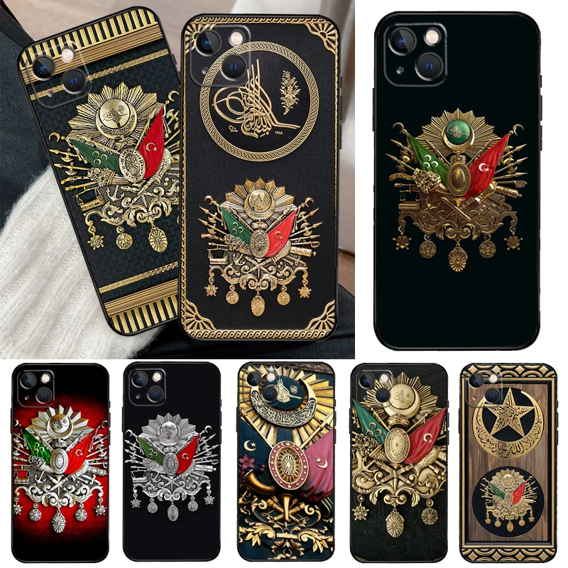 Ottoman Empire Coat Of Arms Phone Case For iPhone 11 12 13 14 15 16 Pro Max Mini X XR XS Max Plus Cover Funda