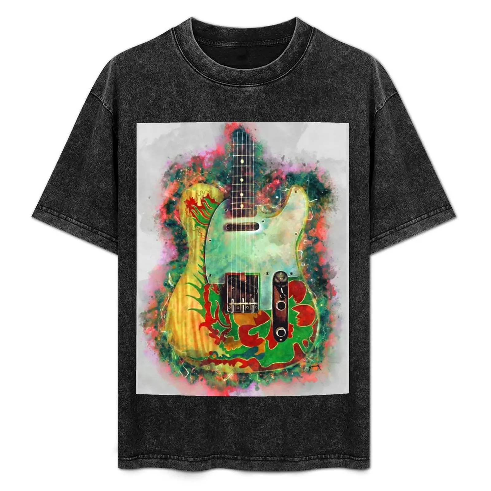 

Jimmy Page's Dragon Electric Guitar T-Shirt Work Wear Simple Tee Shirt