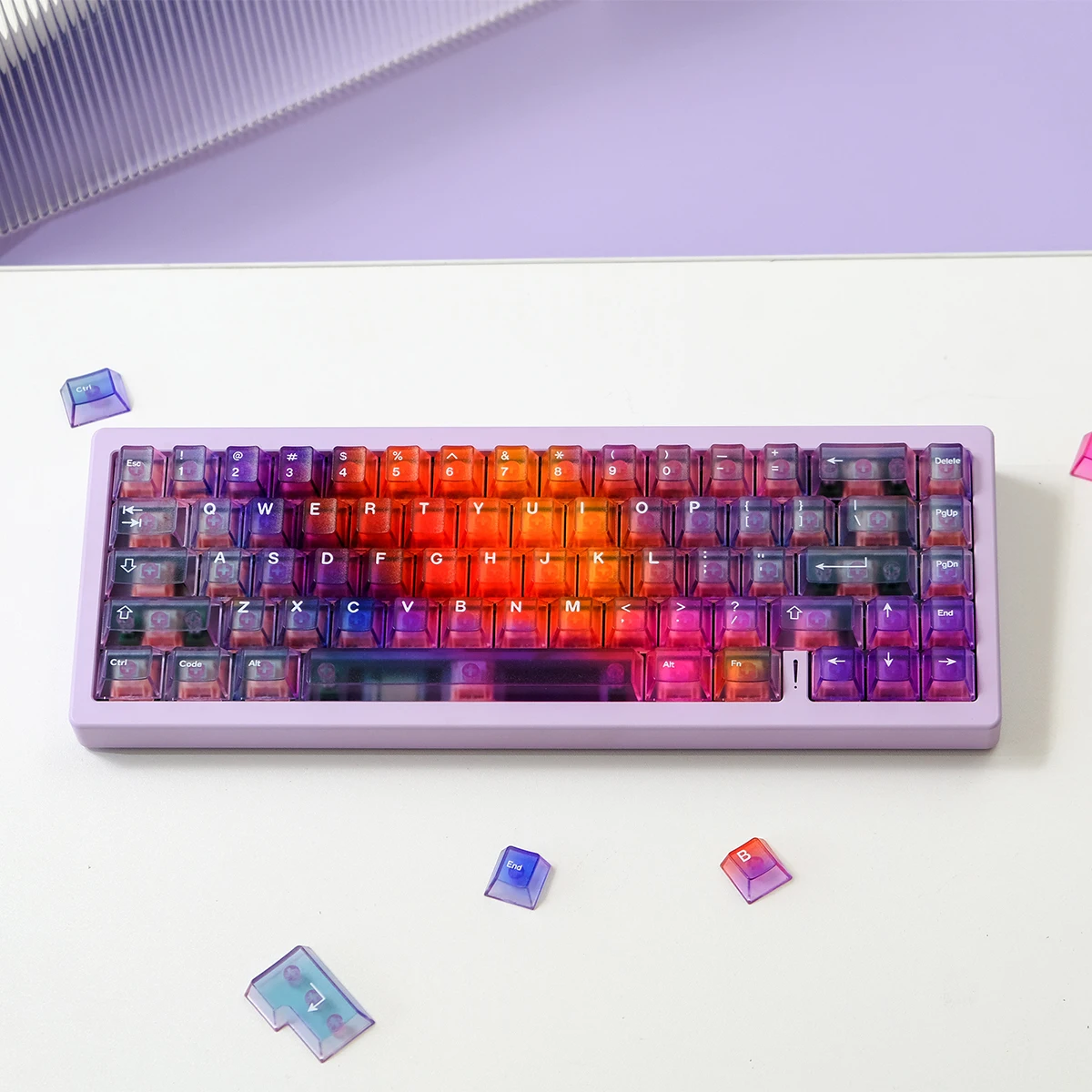 

122 keys Aifei Transparent Keycaps Cherry Profile Matte PC Keycap For MX Cherry 61 64 68 87 96 104 Mechanical Keyboard