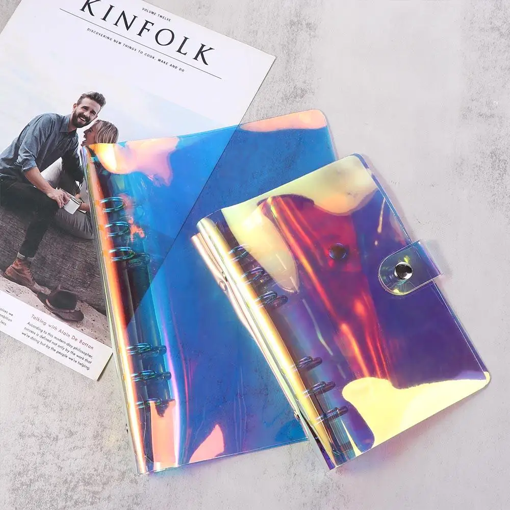 Button Closure Binder File Folder School Office Supplies Ring Binder Cover Loose Leaf Folder Notebook PVC Notebook Cover