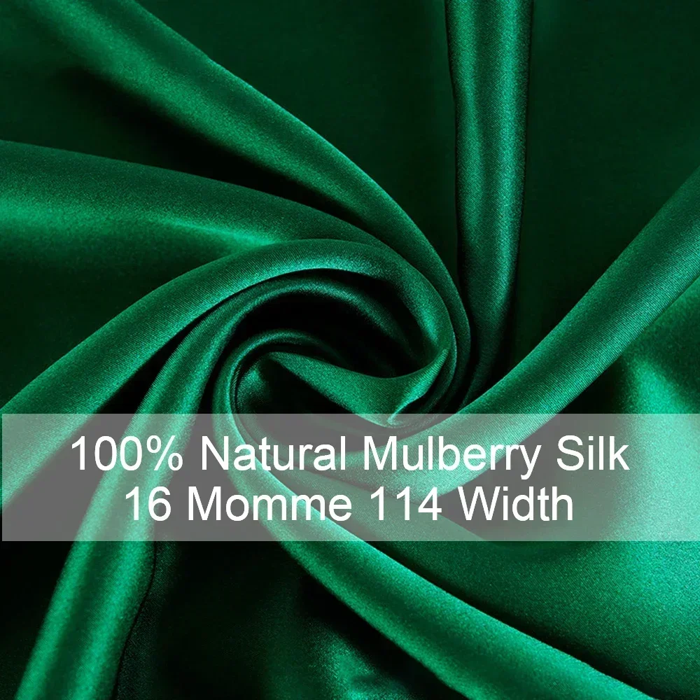 100% Pure Silk Fabric Natural Mulberry Silk Fabric 114CM Width 16 Momme High-quality Plain Crepe Satin