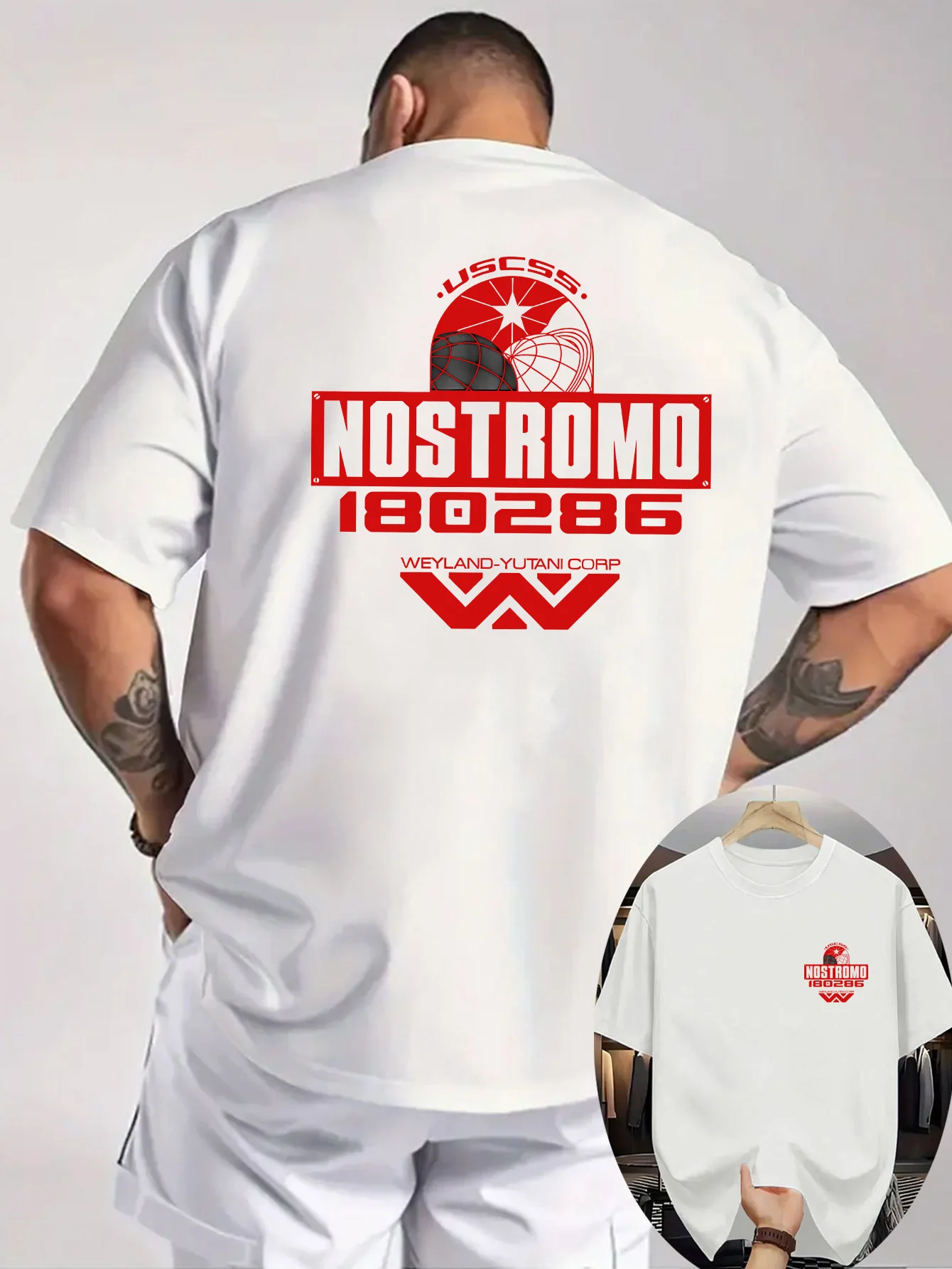 

Men'S Nostromo 180286 Graphic T-Shirt Casual Crew Neck Short Sleeve Double Sided Print Perfect for Outdoor Activities