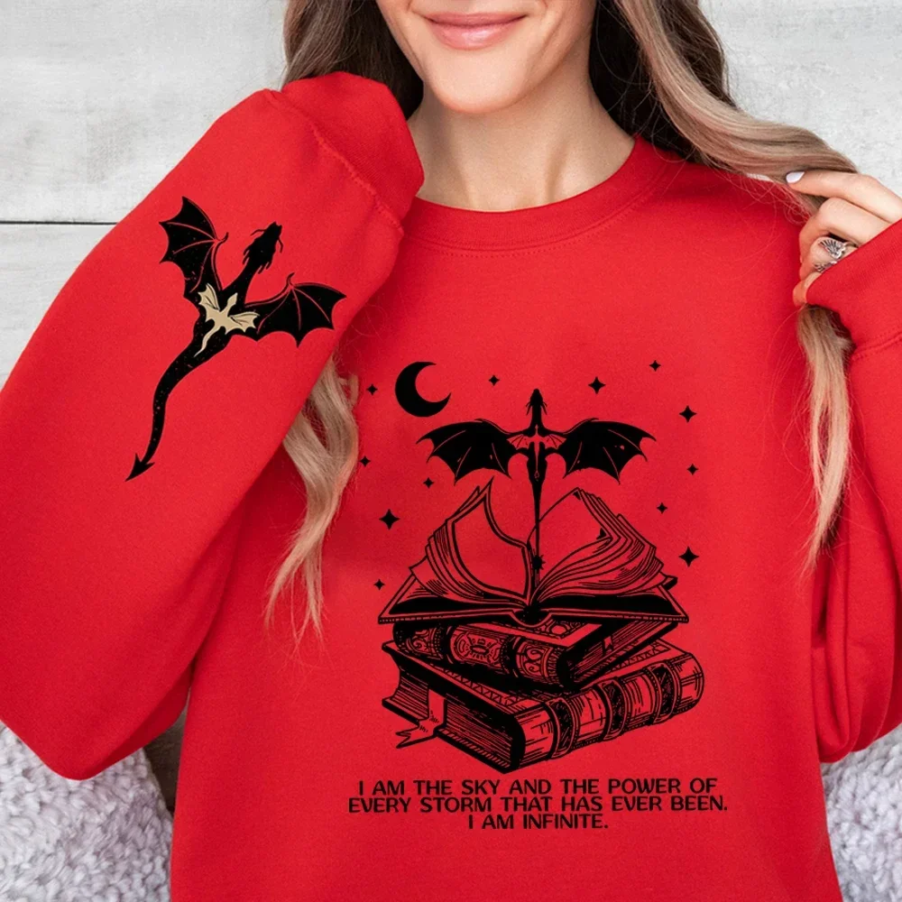 Sudadera de doble cara de la Universidad Basgiath War, suéter de cuarta ala, camisas de Fly Bookish, sudaderas de manga larga Unisex, nuevo