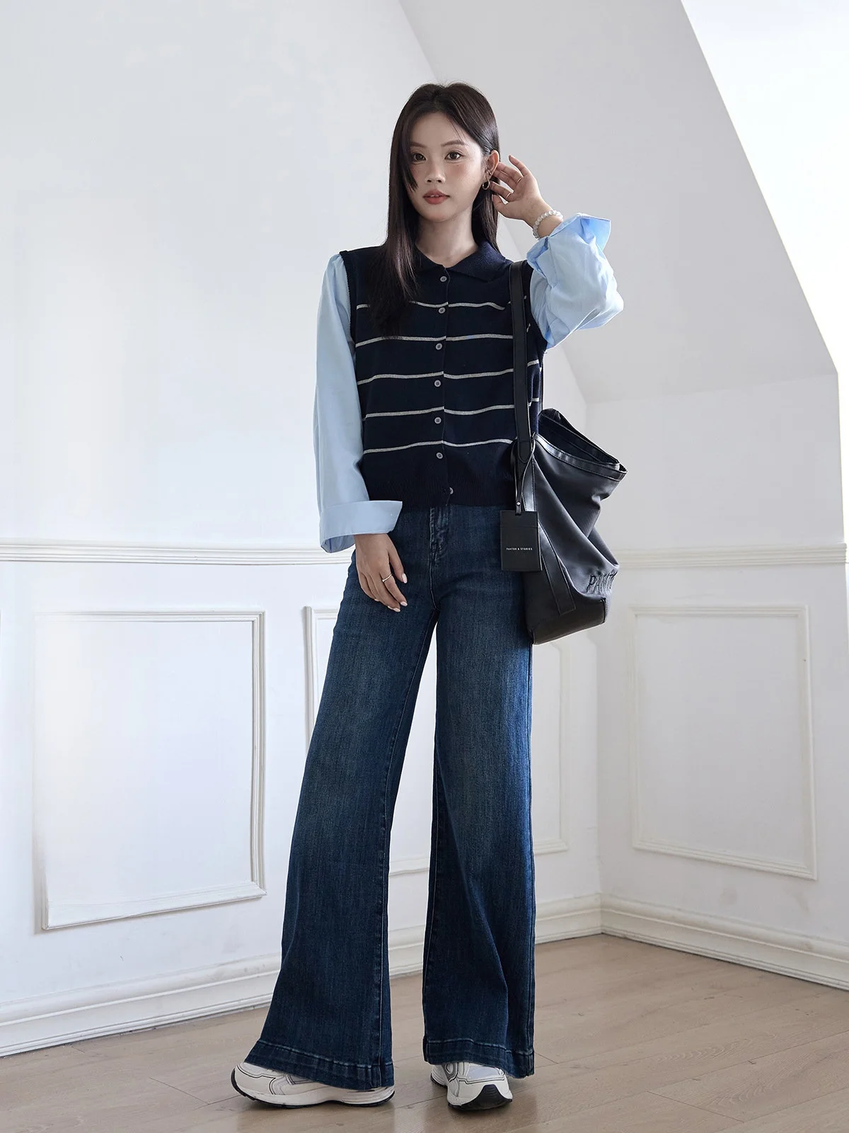 

Джинсы-клеш с низкой талией для женщин, осенне-зимние, свободного кроя, универсальные, стройнящие, в стиле ретро, повседневные, для ежедневной носки