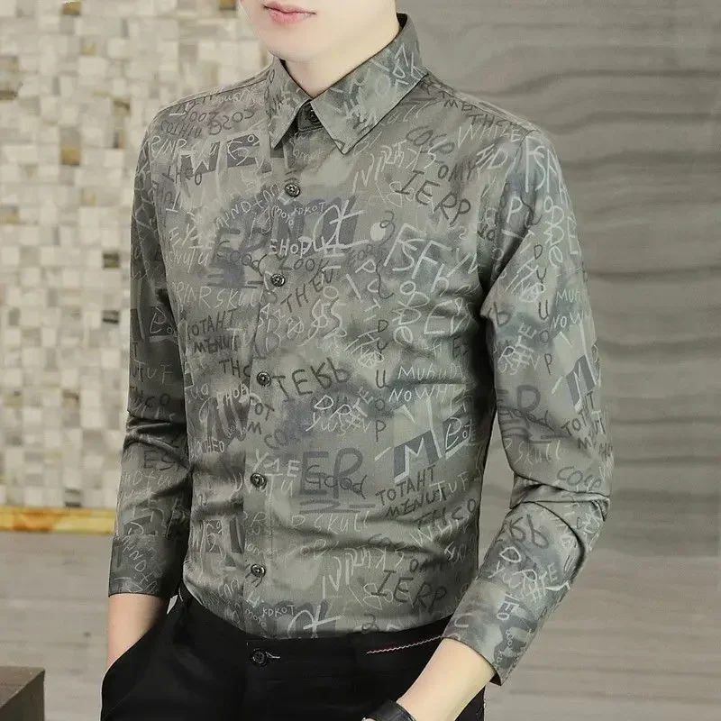 

Business Casual 2023 Men's Clothing Fashion Formal Turn-down Collar Spring Summer Thin Sven Capable Temperament Button Shirts