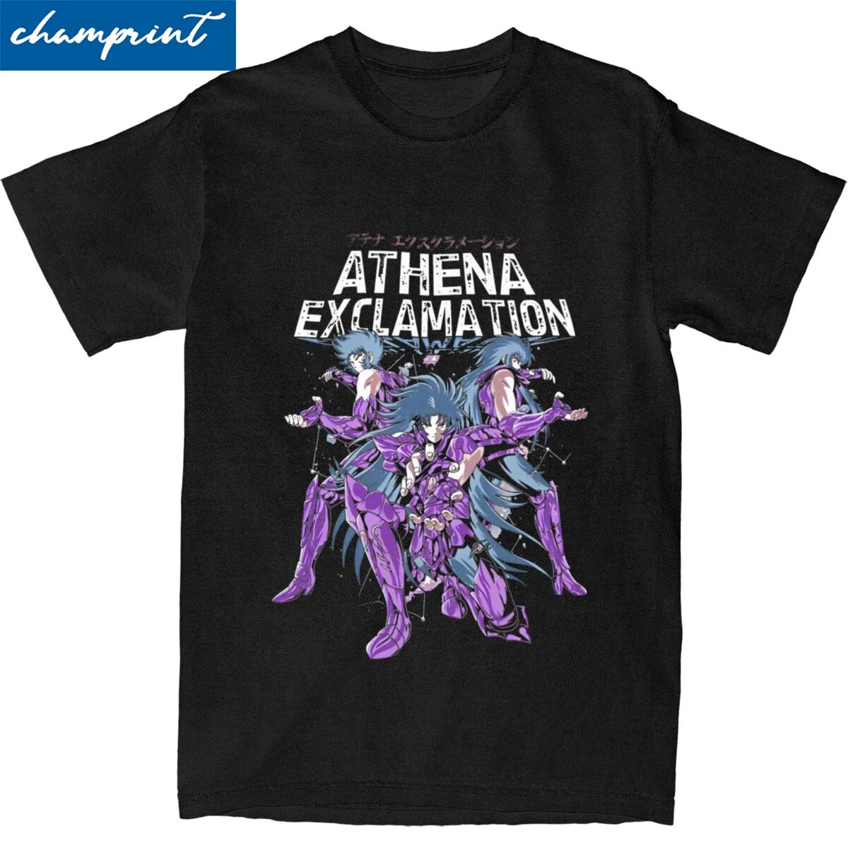 Knights Of The Zodiac Athena Exclamation T-Shirt Unisex Cotton Tops Vintage Round Neck Short Sleeve