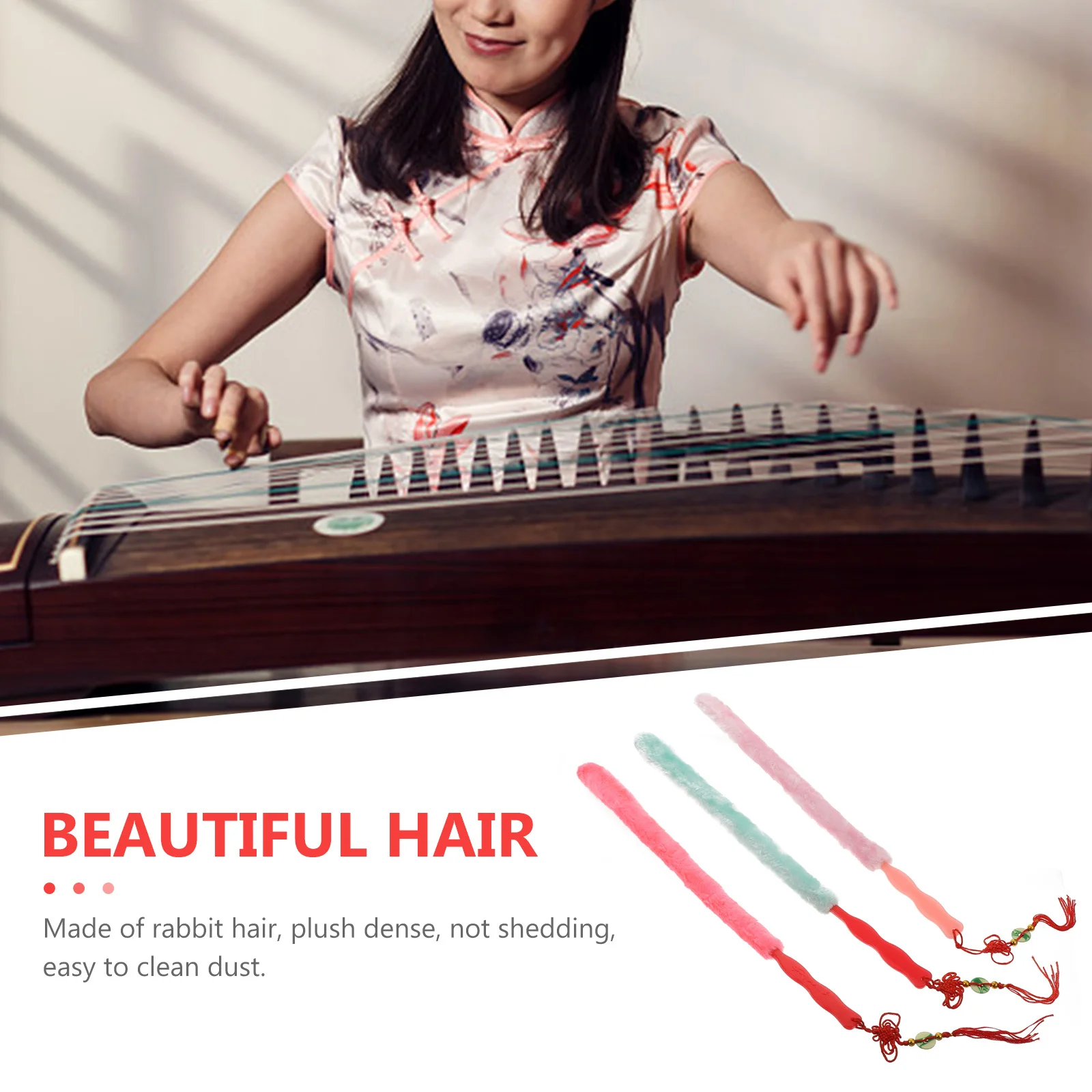 

3Pcs Guzheng Dust Brush Premium Plastic Rabbit Hair Long Cleaning Brush Instrument Cleaning Tool Efficient Dust Removal Supply