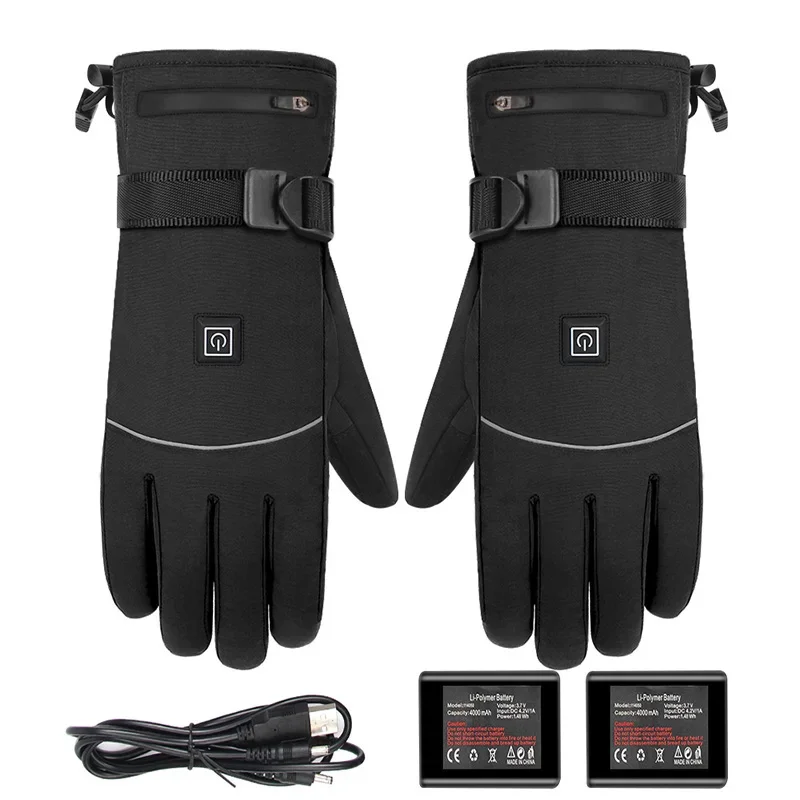 Electric Heating Gloves For Warmth Wind Resistance Waterproofing Motorcycle Riding Skiing Heating Gloves Touch Screen Gloves