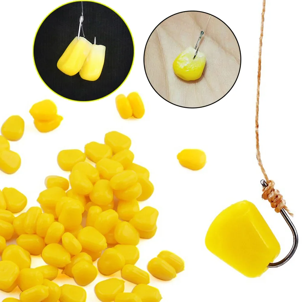Mais Angeln Lockt 150PCS 300 stücke Ernährung Lebensmittel Fischfutter Lockstoff Getreide Geschmack Einweichen Moschus Duft Karpfen Biss haken Pesca Weichen Köder