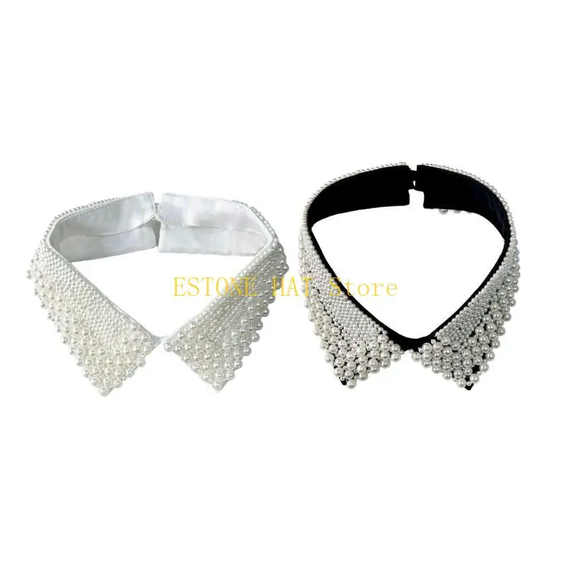49mf-false-elaborate-shawl-collar-elegant-pearls-sweet-false-collar-detachable-for-lady-delicate-jeweled-collar