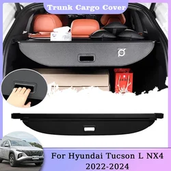 Car Rear Trunk Cargo Cover For Hyundai Tucson L NX4 2022 2023 2024 Retractable Curtain Privacy Security Shield Blinds Accessorie