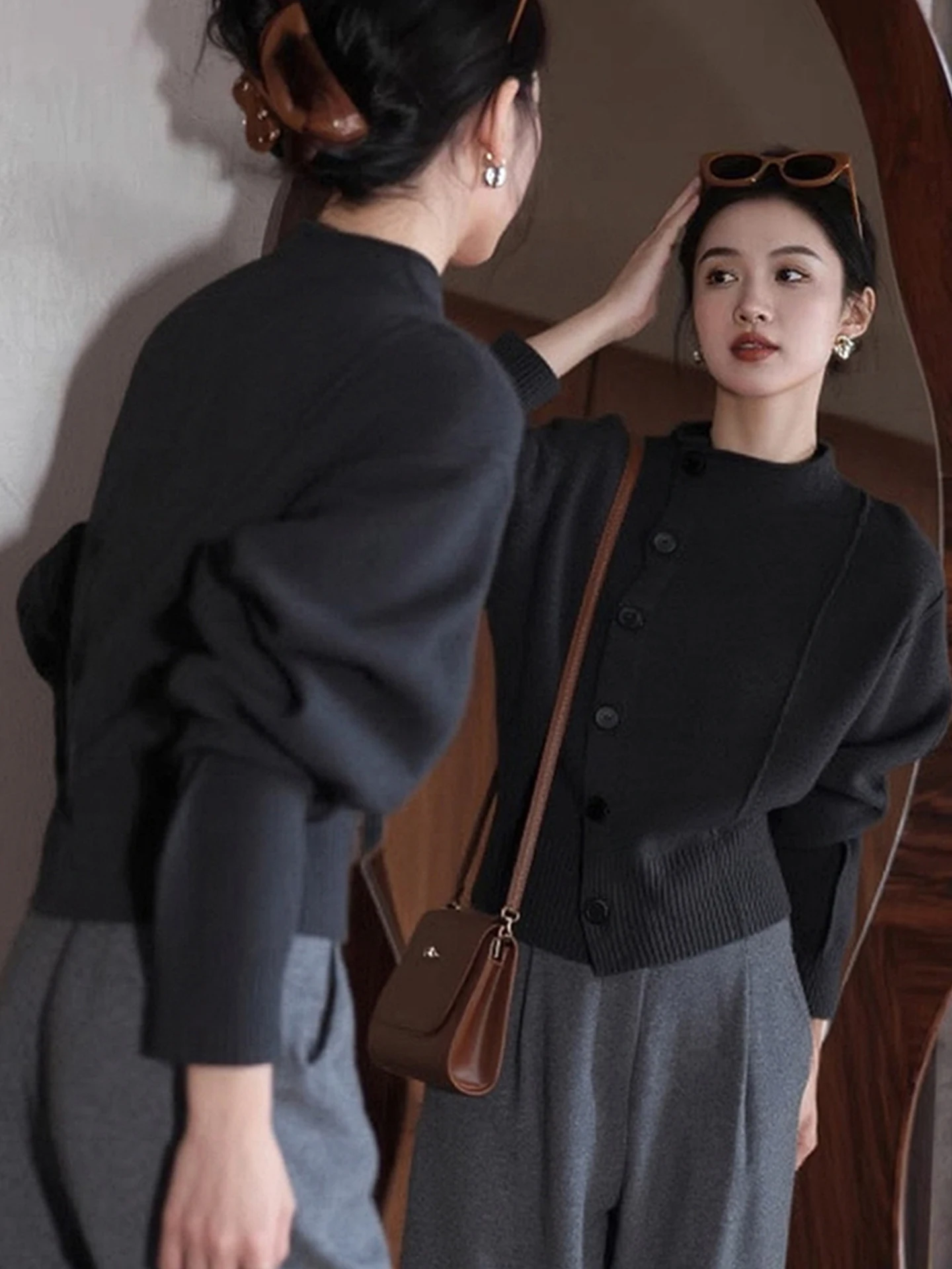 سترة نسائية محبوكة مفتوحة من Faionable طويلة Sve لون نقي سترة نسائية فاخرة تصميم مناسب للتنقل