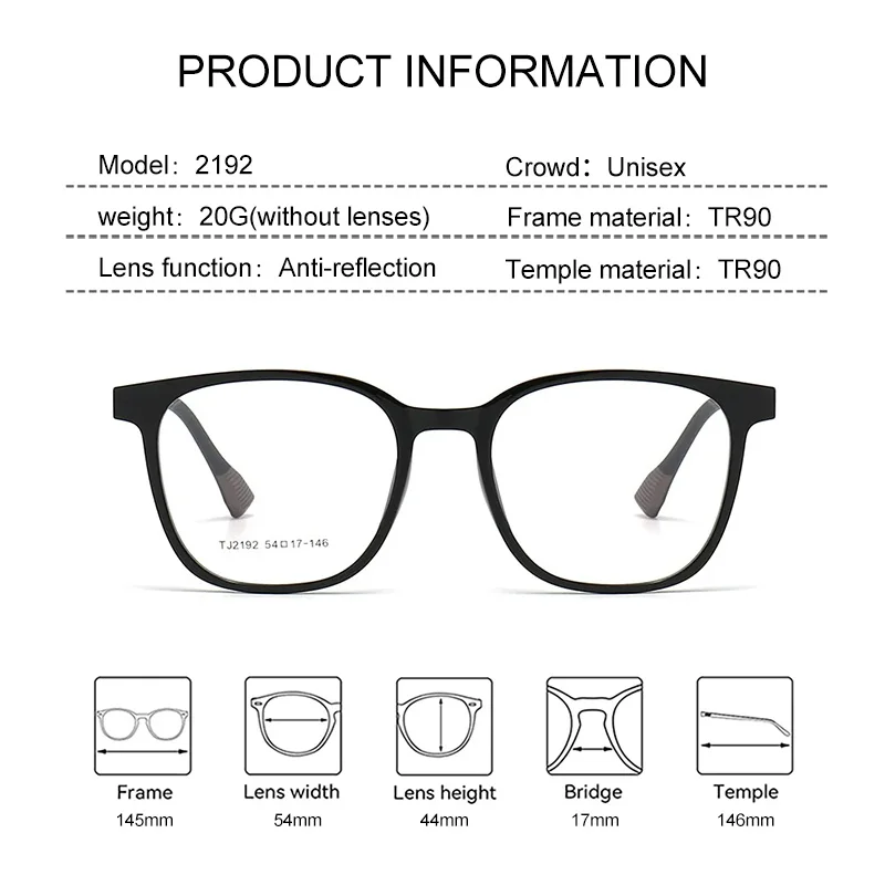 EYORA Flip-Up Polarized Magnetic Clip-On Night Vision Anti Blue Light Reading Glasses Myopia Eyewear Progressive Eyewear Lens