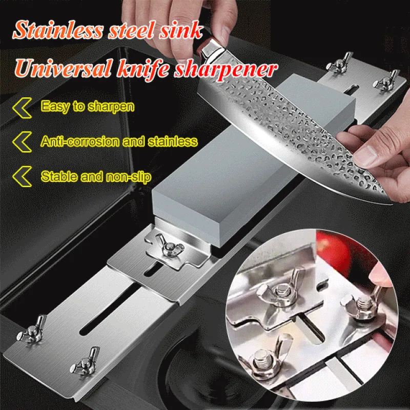 

Stainless Steel Sink Universal Knife Sharpener with Holder