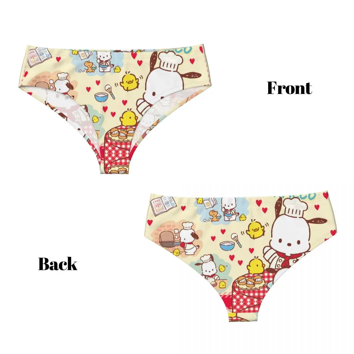 Custom Womens Kawaii Pochacco Dog Panties Underwear Female Soft Classical   Briefs Underpants