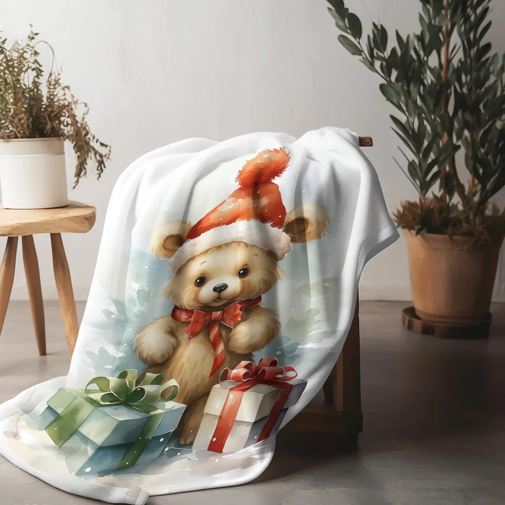 

Tuniu Cute teddy bear plush blanket for kids and adults， soft warm fleece throw perfect for sofa bed bedroom winter gifts