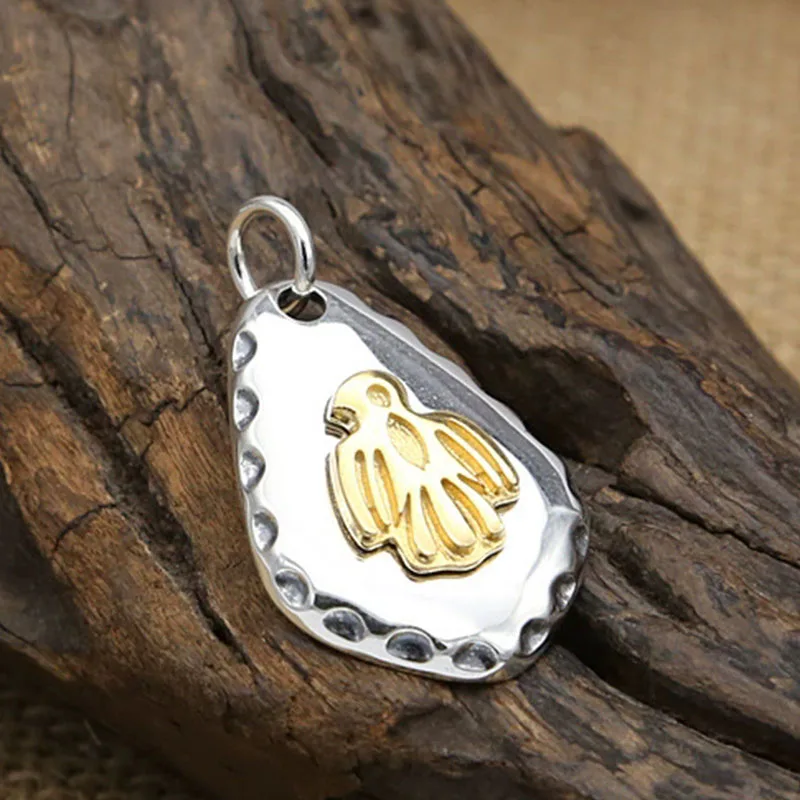 

S925 кулон из чистого серебра, ювелирные изделия с орлом, простой глянцевый популярный модный кулон для пары, индивидуальные украшения в стиле панк