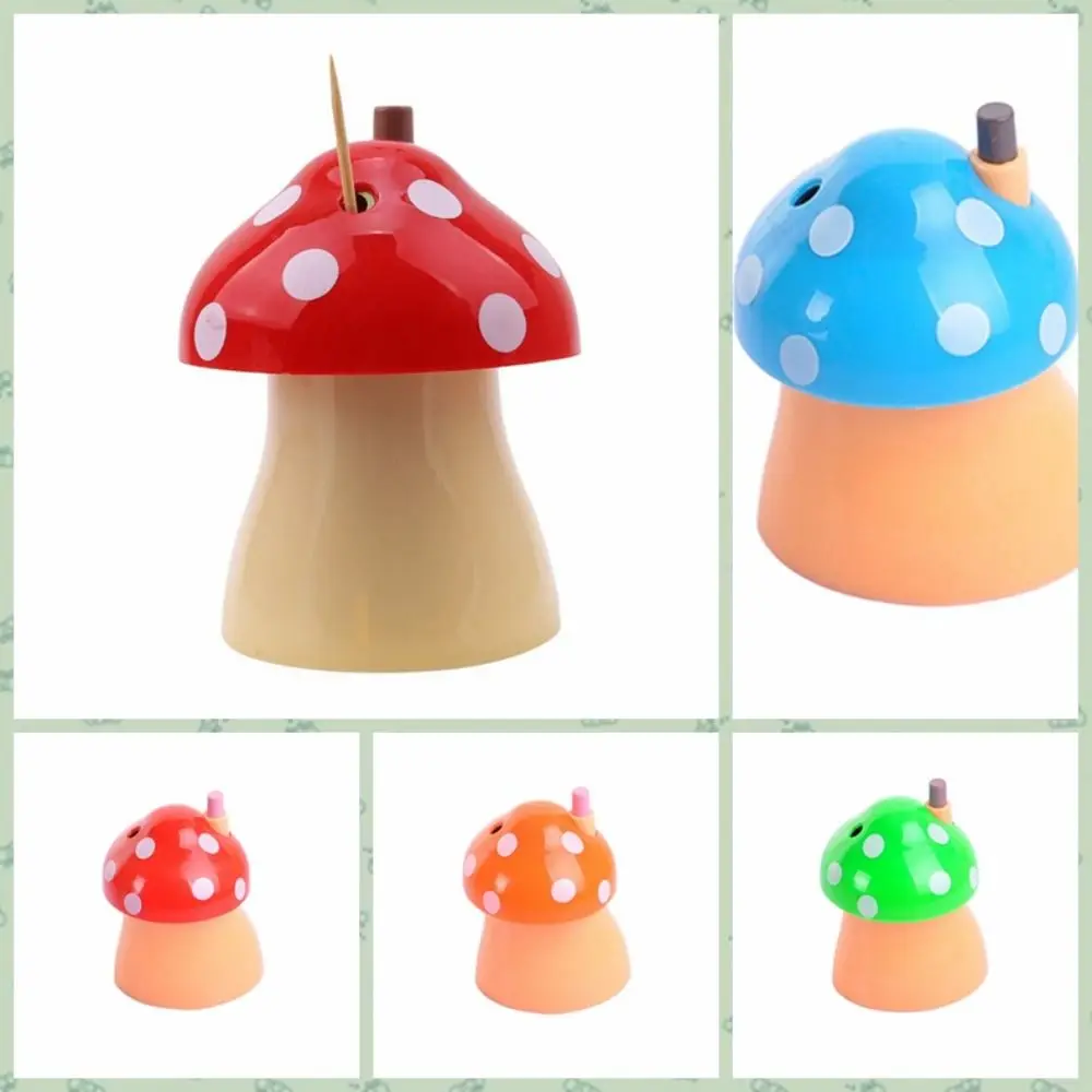 Plastic Mushroom Toothpick Holder Press Type Toothpick Storage Container Toothpick Bottle Automatic Mushroom Toothpick Box