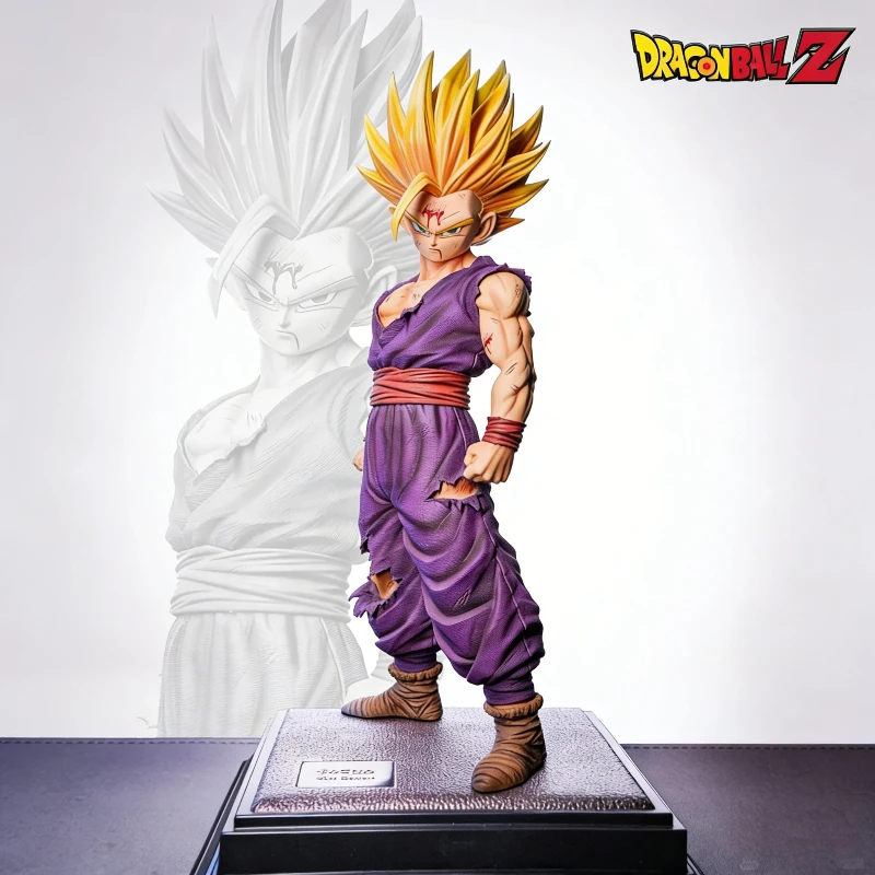 Figura de Acción de Dragon Ball JT de 45 cm, Gohan SSJ2 con Daños de Batalla, Figura de Anime de PVC, Modelo Coleccionable, Juguete Decorativo de Escritorio, Regalo para Niños