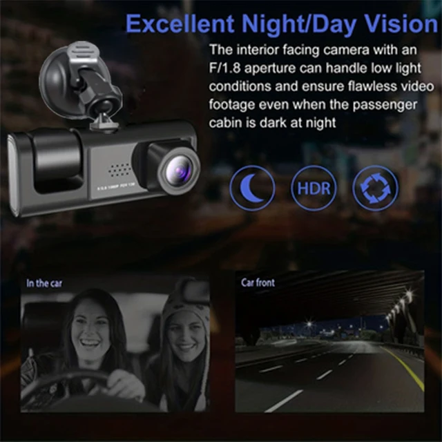 Dash Cam W/ IR Night Vision Loop Recording & 2" IPS Screen 1080P 3 Camera , DVR recorder, video recorder, Vehicle DVR 2 Dash Cam W/ IR Night Vision Loop Recording & 2" IPS Screen 1080P 3 Camera , DVR recorder, video recorder, Vehicle DVR 2