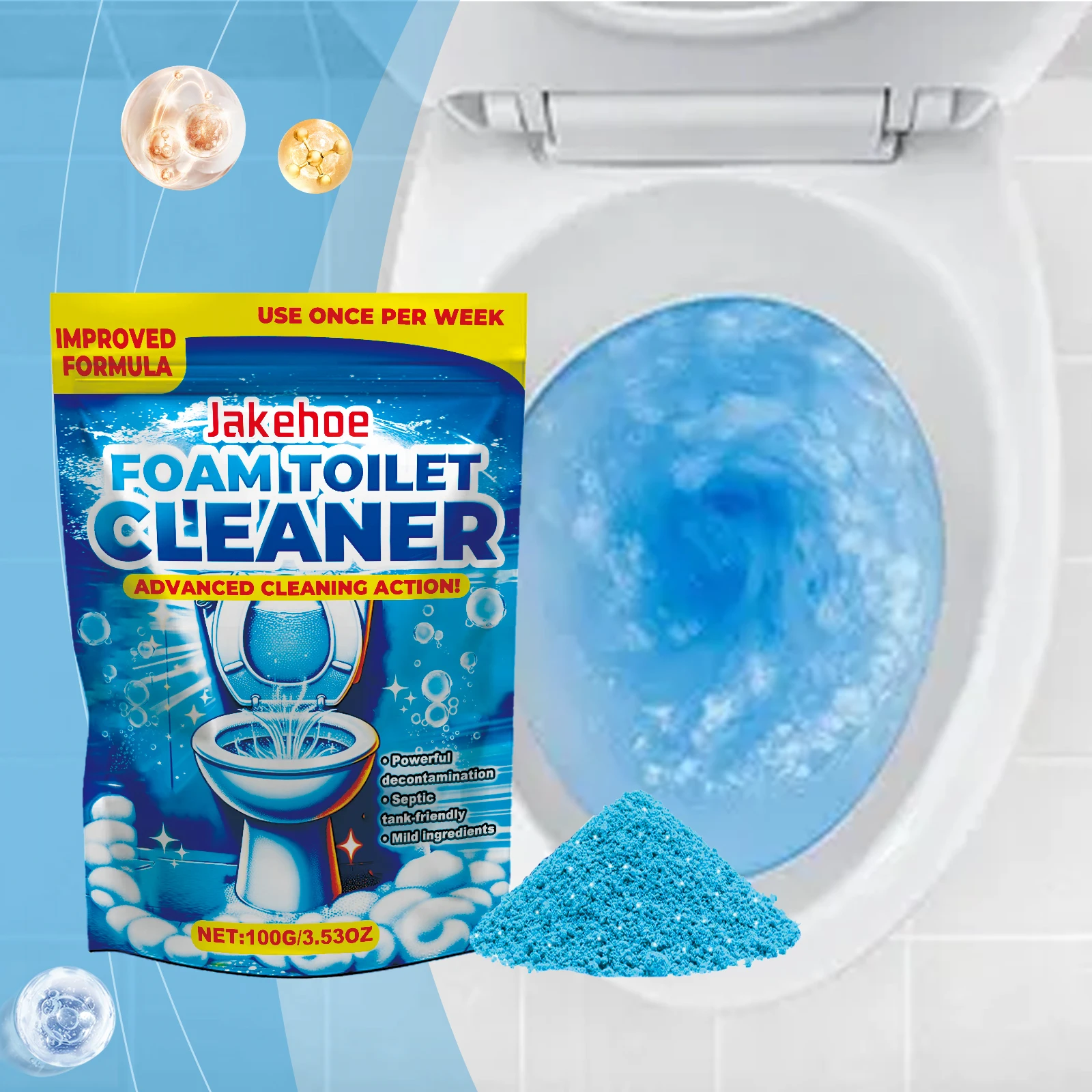 

Toilet Bowl Foam Cleaning Powder Bathroom Toilet Cleaning Decontamination Keep Fresh Air For Household Multi-Purpose Cleaner