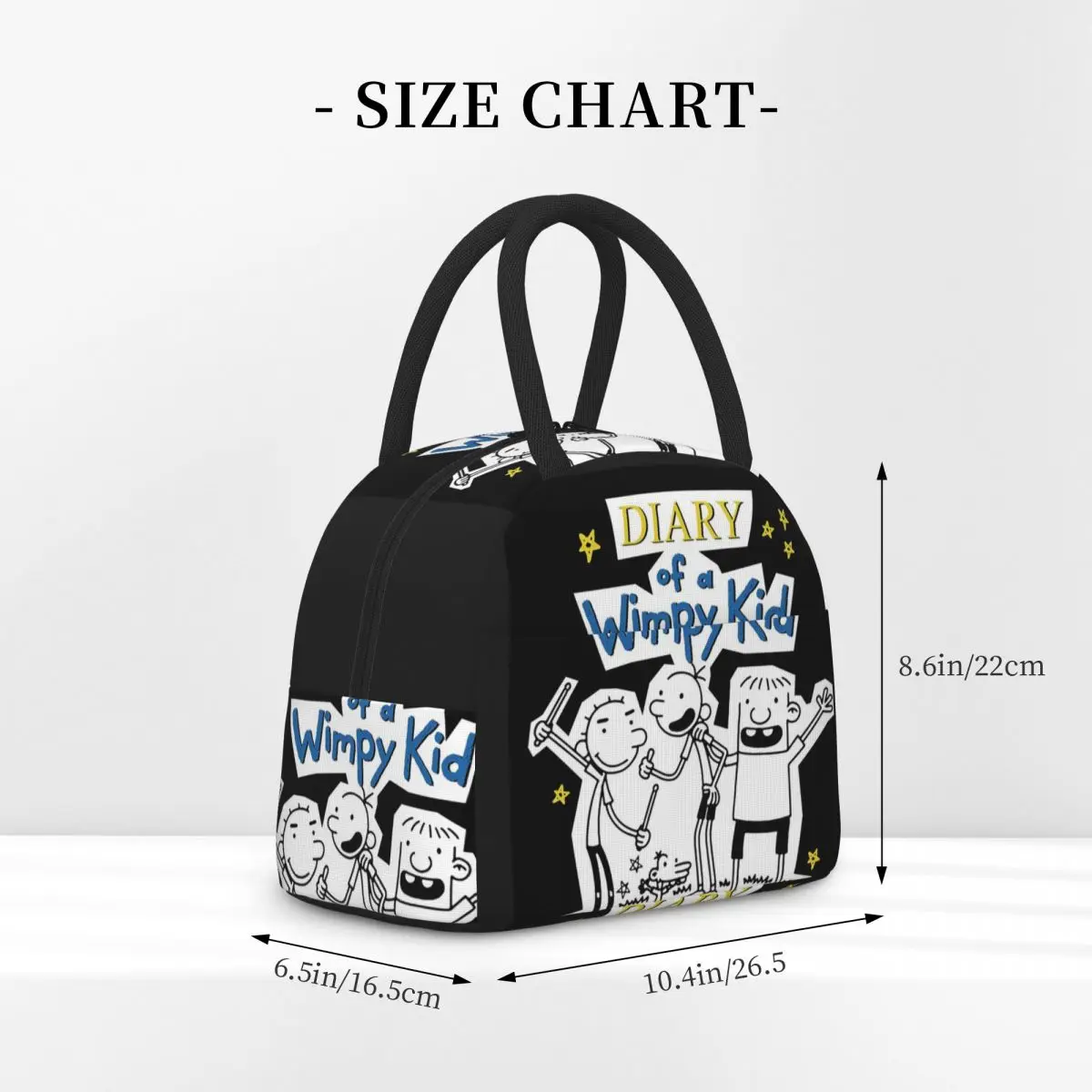 Diary Of A Wimpy Kid Wimpy Kid Group Lunch Bags Insulated Bento Box Lunch Tote Picnic Bags Cooler Bag for Woman Children Travel