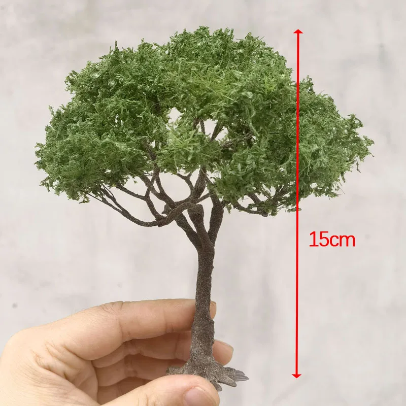 Micro Landscape Wire Model Tree Plastic Leaf-Shaped Tree Powder diorama Field Military Sand Table Model Train Railway Layout