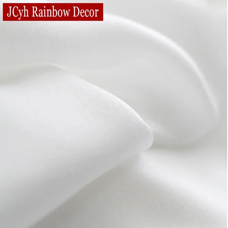 High Quality White Semi Crushed Sheer Curtains For Living Room Window Solid Color Long Tulle Bedroom Curtain Voile Party Drapes