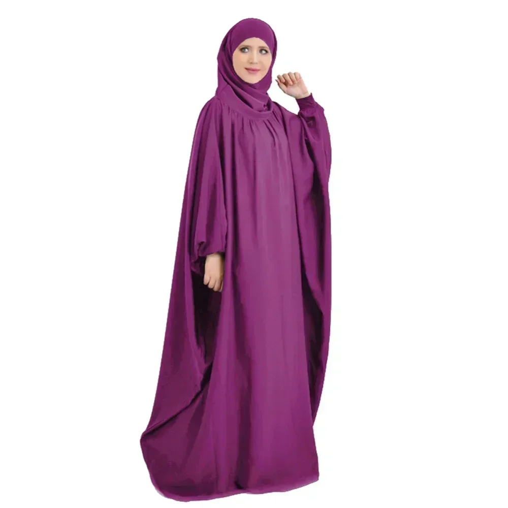 Muslim Women Robe One Piece Prayer Dress Hooded Abaya Full Cover Islam Clothing Dubai Saudi Robe Turkish Eid Djellaba Jalabiya