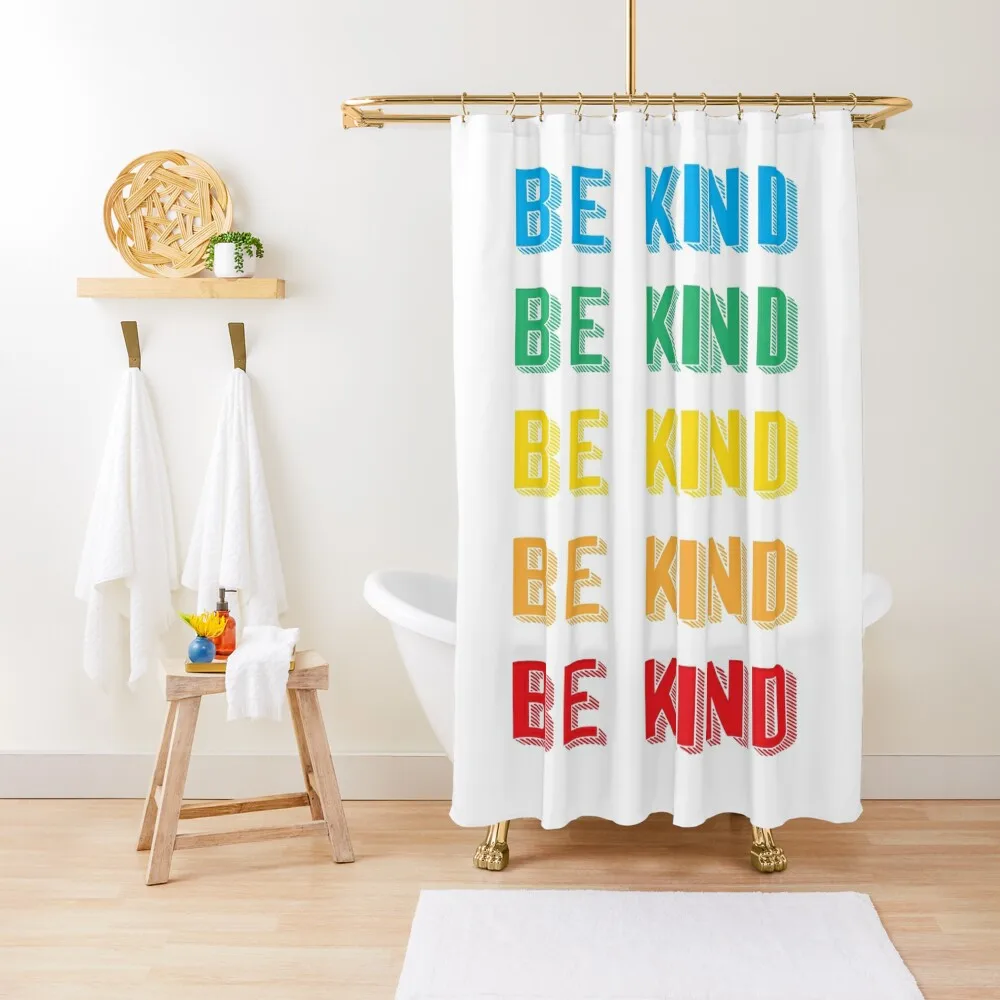 

Занавеска для душа Be Kind Rainbow, водонепроницаемая тканевая занавеска для душа, ванной комнаты, декор для ванной комнаты, занавеска