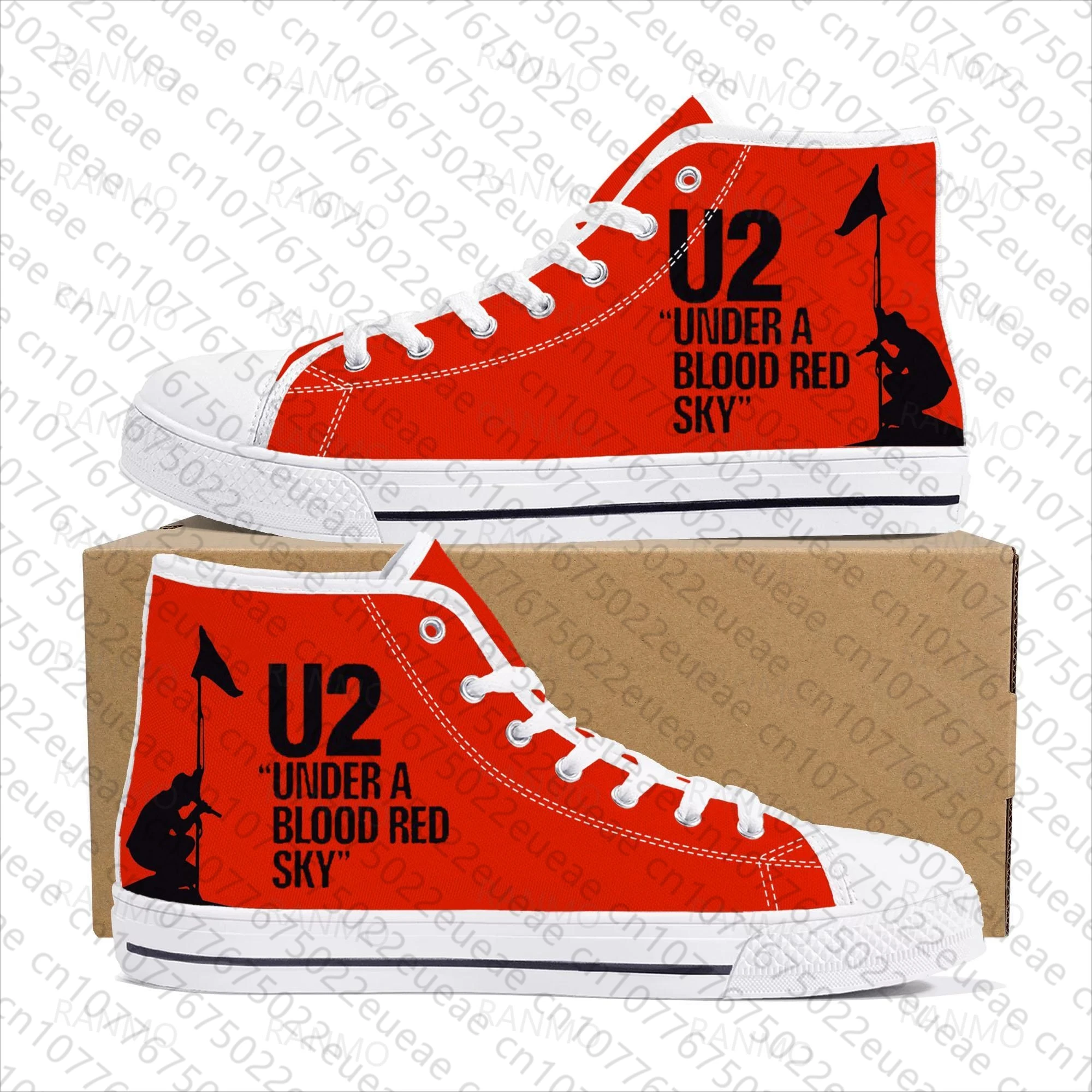 

U2 Rock Band Fashion punk High Top High Quality Sneakers Men Women Teenager Canvas Sneaker Casual Couple Shoes Custom Shoes